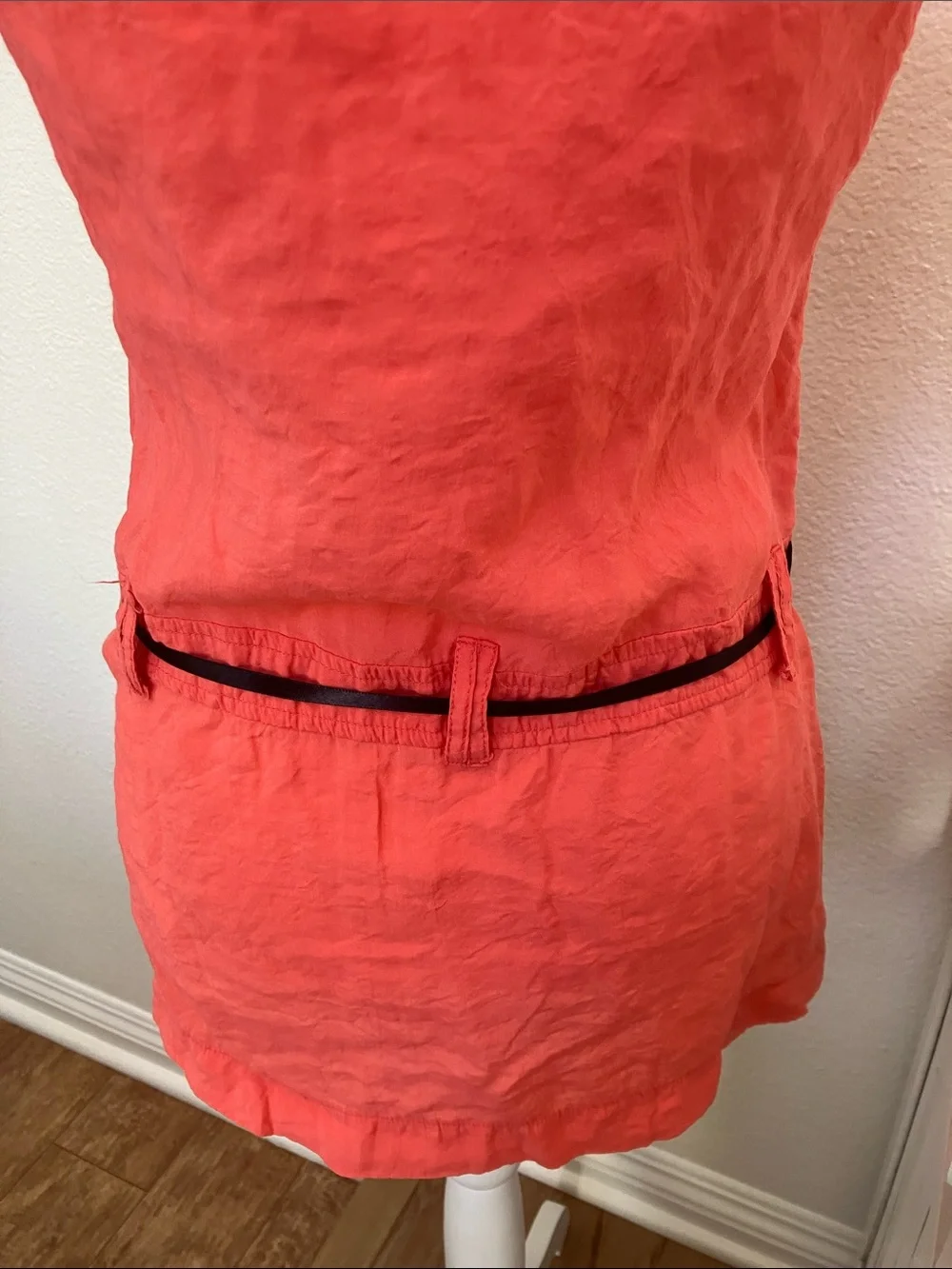 Y2k Women’s Coral Short-Sleeve Button Front Tunic with Black Trim